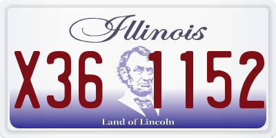 IL license plate X361152