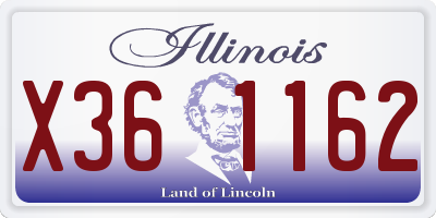 IL license plate X361162