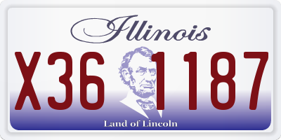 IL license plate X361187