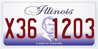 IL license plate X361203