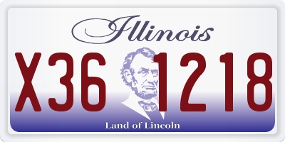 IL license plate X361218