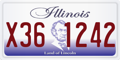 IL license plate X361242