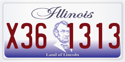 IL license plate X361313