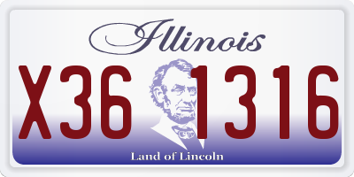 IL license plate X361316