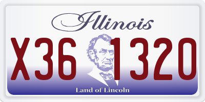 IL license plate X361320