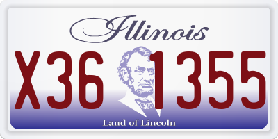 IL license plate X361355