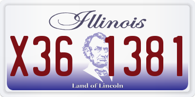 IL license plate X361381
