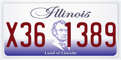 IL license plate X361389
