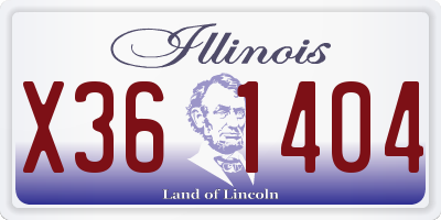 IL license plate X361404