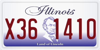 IL license plate X361410