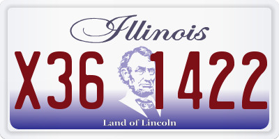 IL license plate X361422