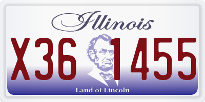 IL license plate X361455
