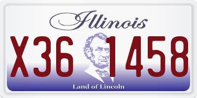 IL license plate X361458
