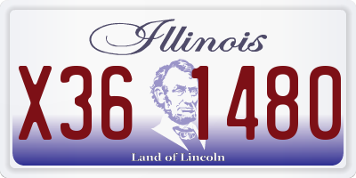 IL license plate X361480