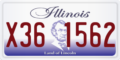 IL license plate X361562