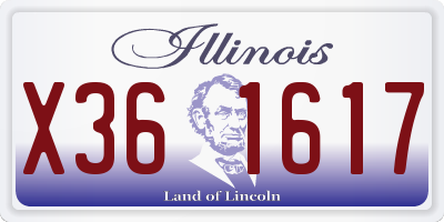 IL license plate X361617