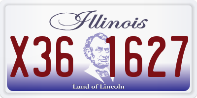 IL license plate X361627