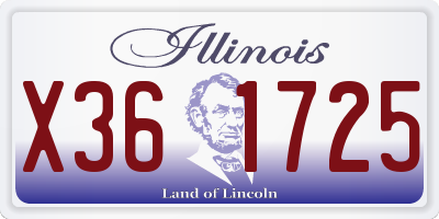 IL license plate X361725