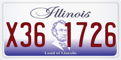 IL license plate X361726