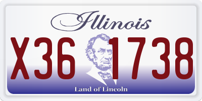 IL license plate X361738