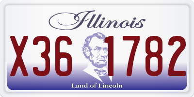 IL license plate X361782