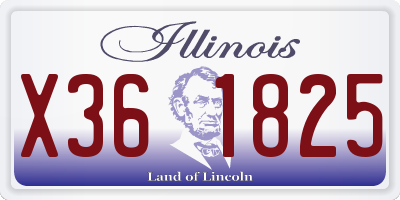 IL license plate X361825