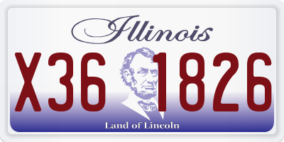 IL license plate X361826