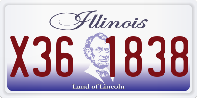 IL license plate X361838