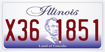 IL license plate X361851