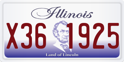 IL license plate X361925