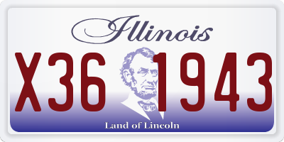 IL license plate X361943