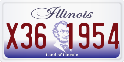 IL license plate X361954
