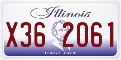 IL license plate X362061