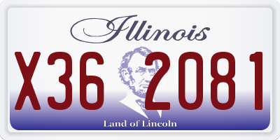 IL license plate X362081