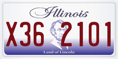 IL license plate X362101