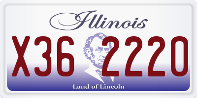 IL license plate X362220