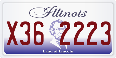 IL license plate X362223