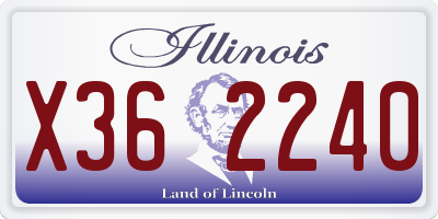 IL license plate X362240