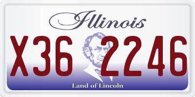 IL license plate X362246