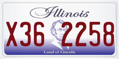 IL license plate X362258