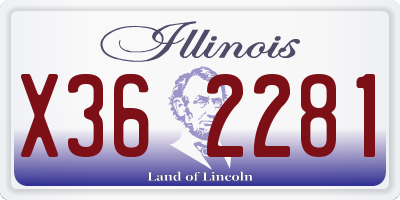 IL license plate X362281