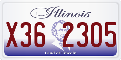 IL license plate X362305