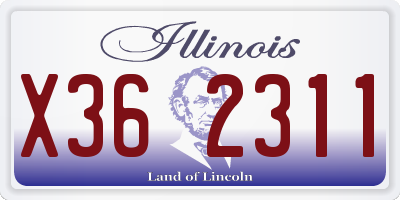 IL license plate X362311