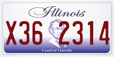 IL license plate X362314