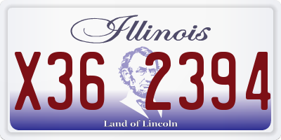 IL license plate X362394