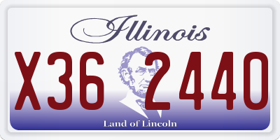 IL license plate X362440