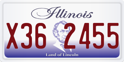 IL license plate X362455