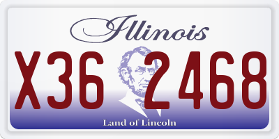 IL license plate X362468
