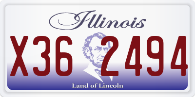 IL license plate X362494