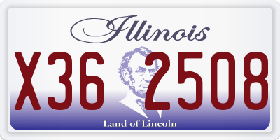 IL license plate X362508